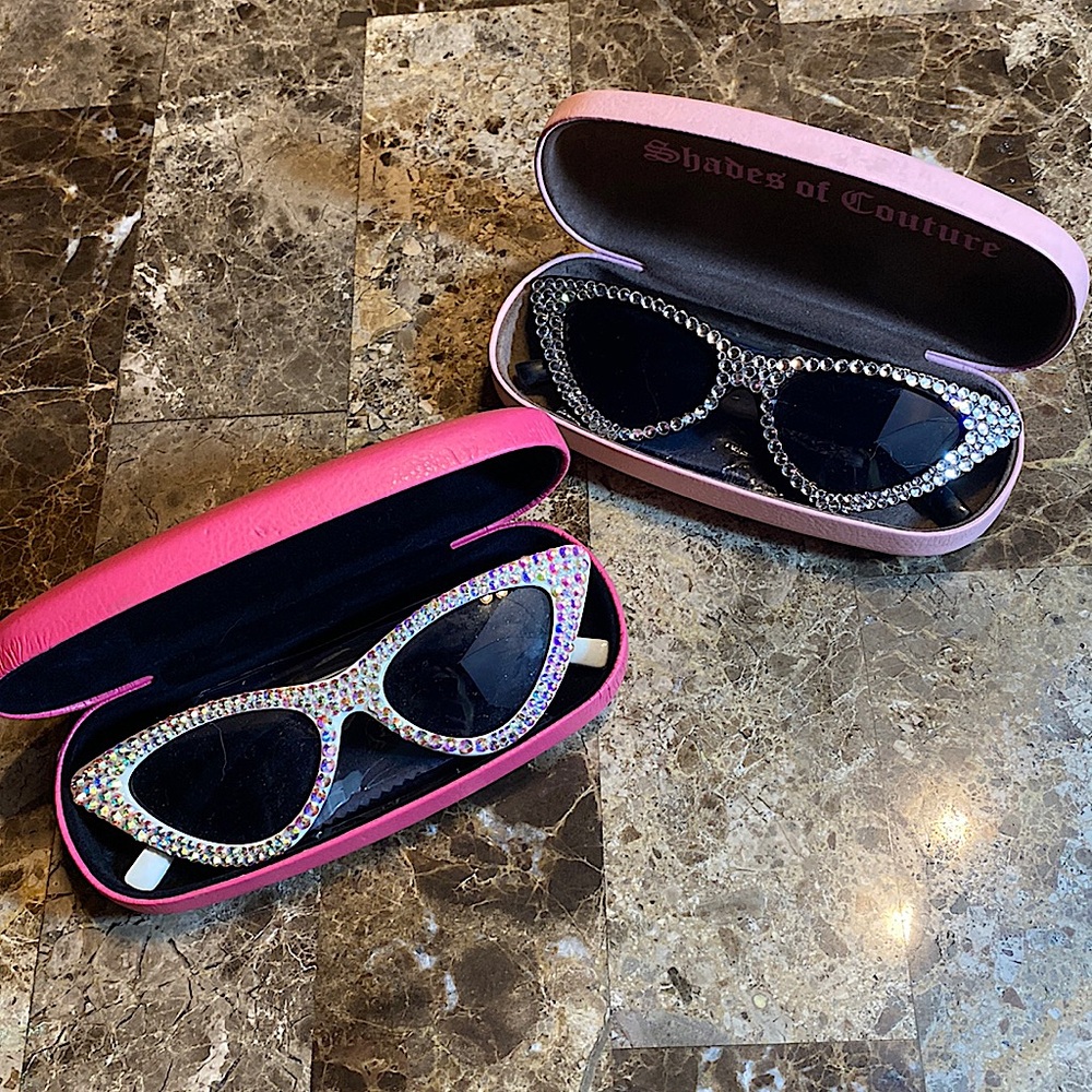 2 blinged-out Sunglasses w/ Juicy Couture Cases✨
